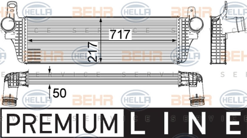 Intercooler, compresor (8ML376755471 HELLA) VW