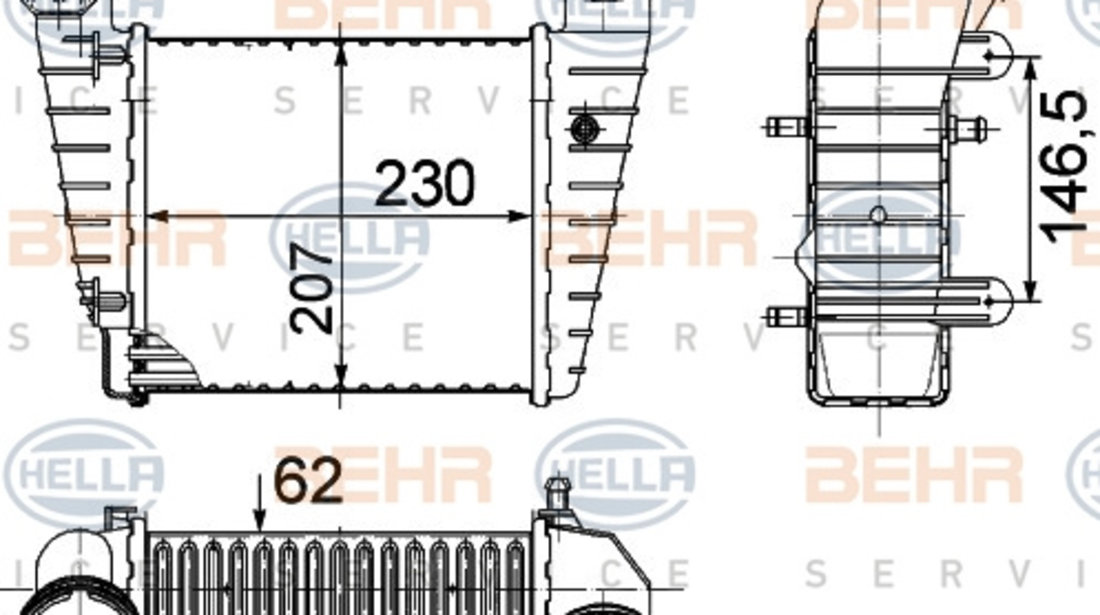 Intercooler, compresor (8ML376776611 HELLA) SKODA,VW