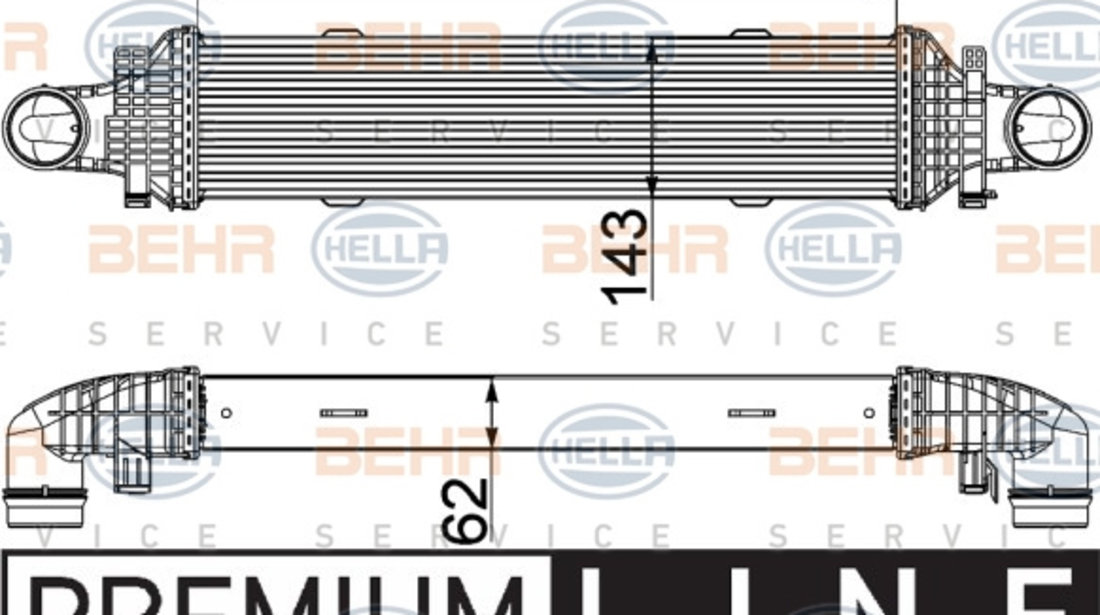 Intercooler, compresor (8ML376777101 HELLA) MERCEDES-BENZ