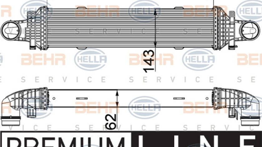 Intercooler, compresor (8ML376777101 HELLA) MERCEDES-BENZ