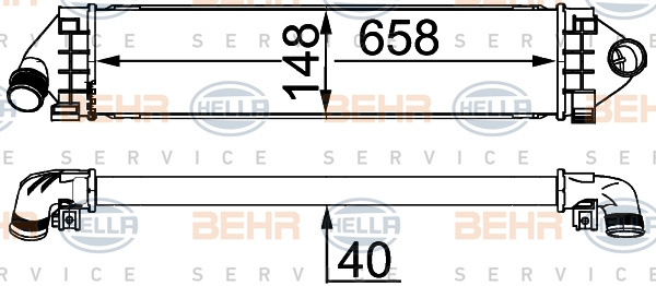 Intercooler, compresor (8ML376791764 HELLA) FORD,VOLVO