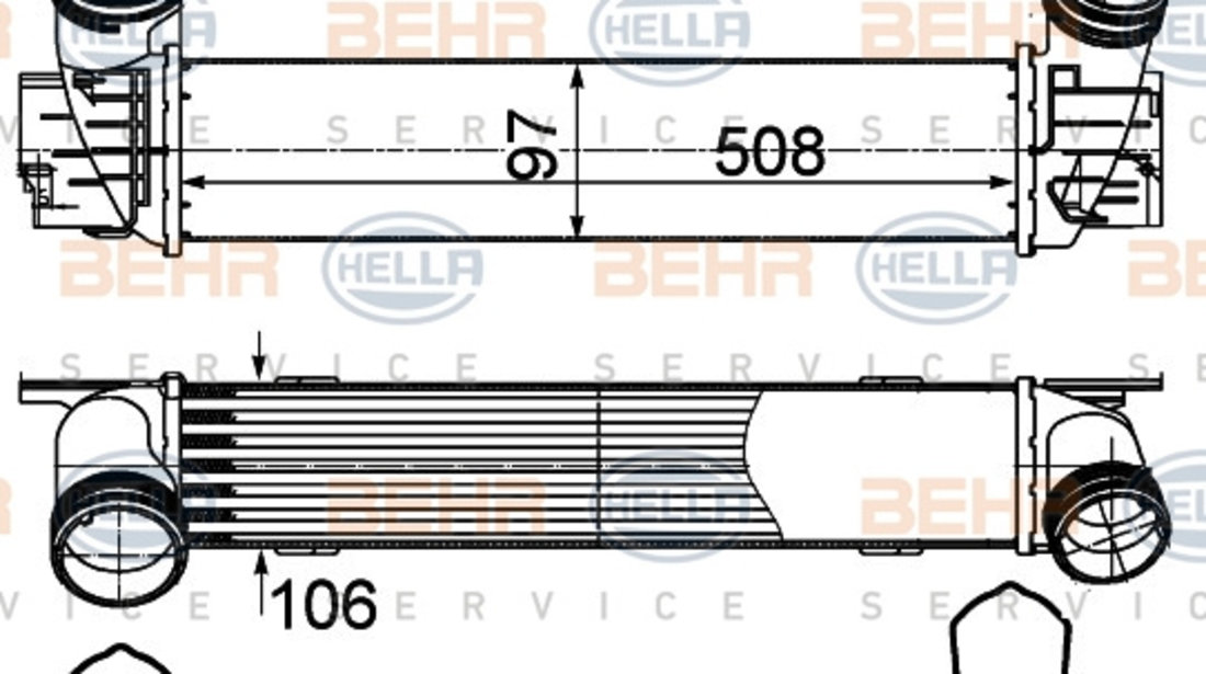 Intercooler, compresor (8ML376988094 HELLA) BMW