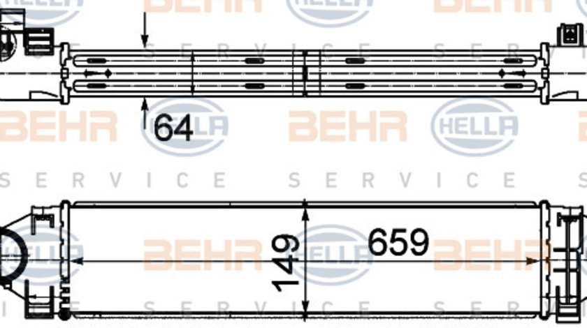 Intercooler, compresor (8ML376988194 HELLA) FORD,LAND ROVER