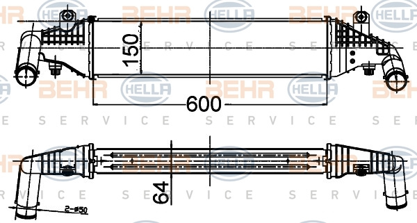 Intercooler, compresor (8ML376988284 HELLA) MAZDA