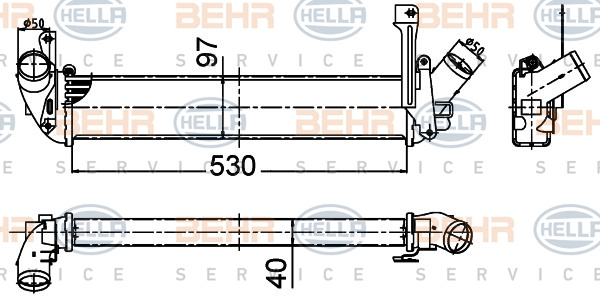 Intercooler, compresor (8ML376988314 HELLA) NISSAN,RENAULT