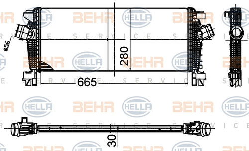Intercooler, compresor (8ML376988354 HELLA) CHEVROLET,OPEL,VAUXHALL