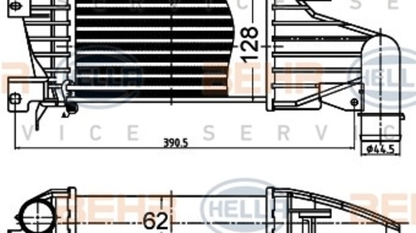 Intercooler, compresor (8ML376988404 HELLA) OPEL,VAUXHALL