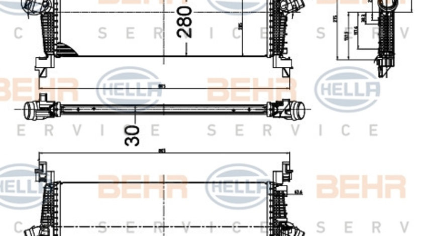 Intercooler, compresor (8ML376988414 HELLA) OPEL,VAUXHALL