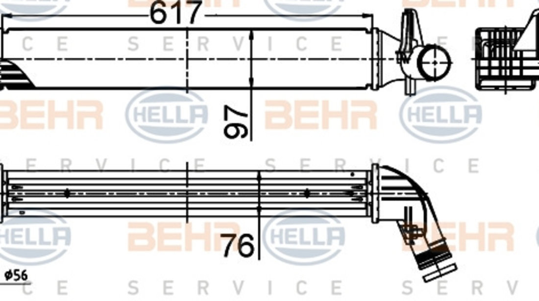 Intercooler, compresor (8ML376988494 HELLA) AUDI,SEAT,SKODA,VW