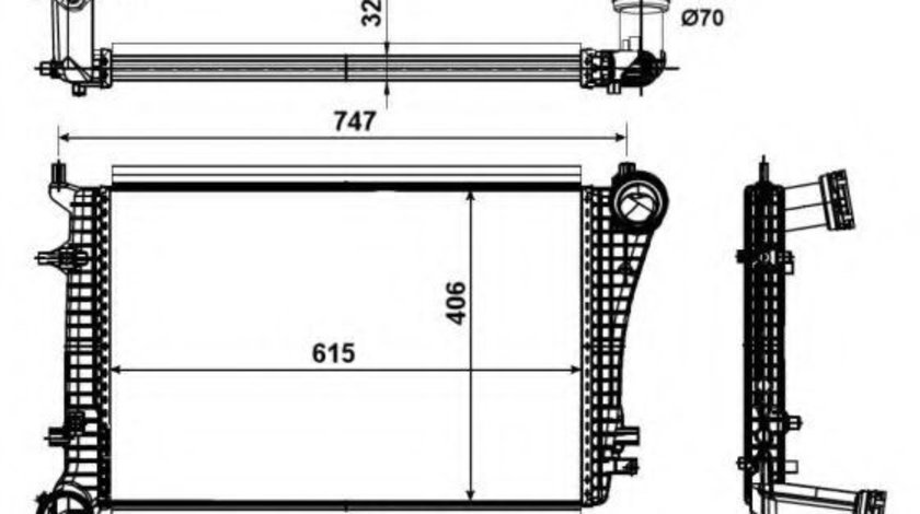 Intercooler, compresor AUDI A3 Cabriolet (8P7) (2008 - 2013) NRF 30199 piesa NOUA