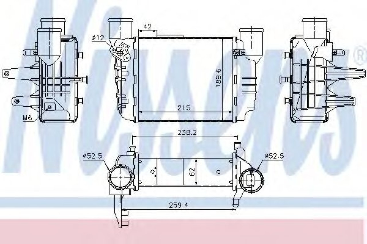 Intercooler, compresor AUDI A4 (8E2, B6) (2000 - 2004) NISSENS 96709 piesa NOUA