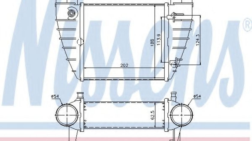 Intercooler, compresor AUDI A4 Cabriolet (8H7, B6, 8HE, B7) (2002 - 2009) NISSENS 96426 piesa NOUA