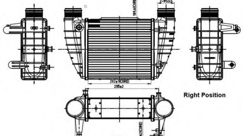 Intercooler, compresor AUDI A4 Cabriolet (8H7, B6, 8HE, B7) (2002 - 2009) NRF 30252 piesa NOUA