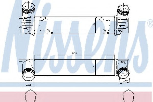 Intercooler, compresor BMW Seria 1 (E87) (2003 - 2013) NISSENS 96480 piesa NOUA
