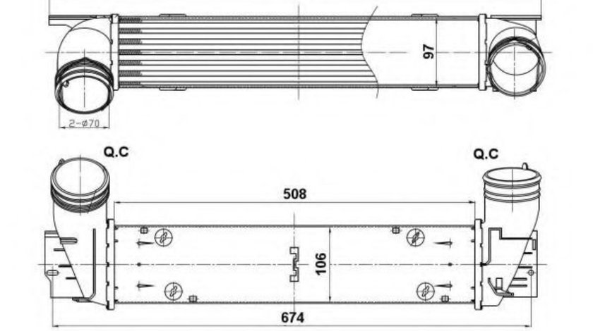 Intercooler, compresor BMW Seria 3 Cabriolet (E93) (2006 - 2013) NRF 30385 piesa NOUA