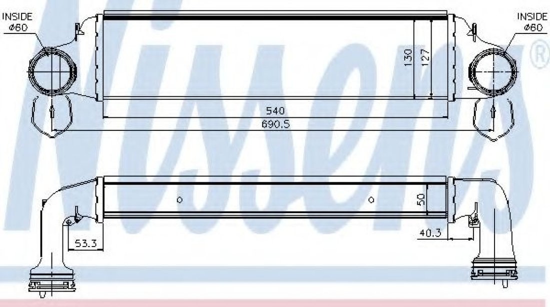 Intercooler, compresor BMW Seria 3 Compact (E46) (2001 - 2005) NISSENS 96723 piesa NOUA