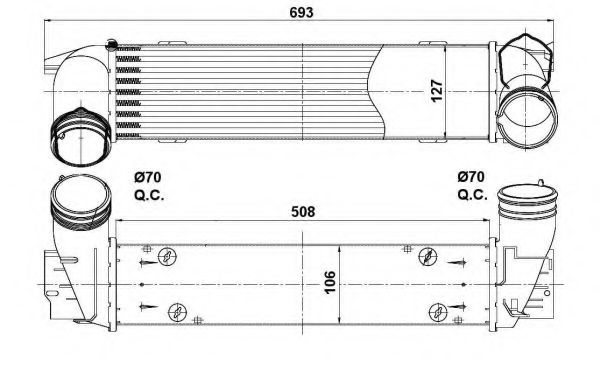 Intercooler, compresor BMW Seria 3 (E90) (2005 - 2011) NRF 30386 piesa NOUA