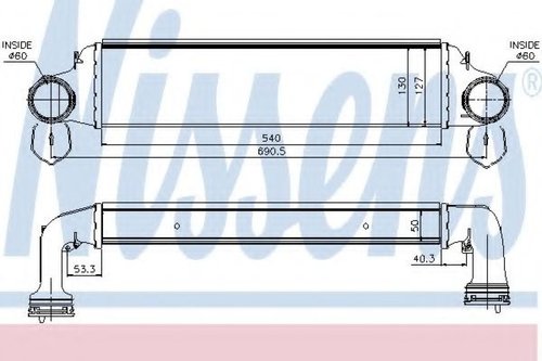 Intercooler, compresor BMW X3 (E83) (2004 - 2011) NISSENS 96723 piesa NOUA