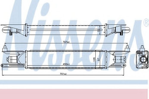 Intercooler, compresor FIAT GRANDE PUNTO (199) (2005 - 2016) NISSENS 96500 piesa NOUA