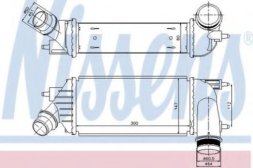 Intercooler, compresor FIAT SCUDO (272, 270) (2007 - 2016) NISSENS 96467 piesa NOUA