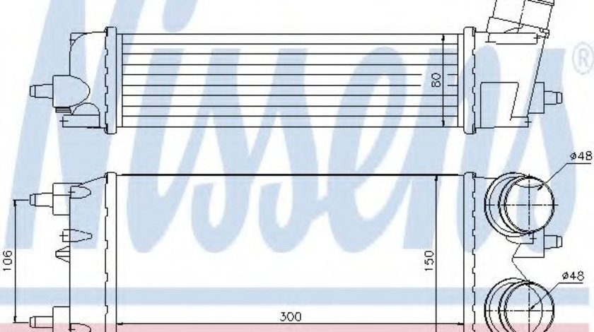 Intercooler, compresor FORD B-MAX Van (2012 - 2016) NISSENS 96553 piesa NOUA