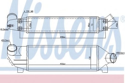 Intercooler, compresor FORD TRANSIT caroserie (FA) (2000 - 2006) NISSENS 96733 piesa NOUA