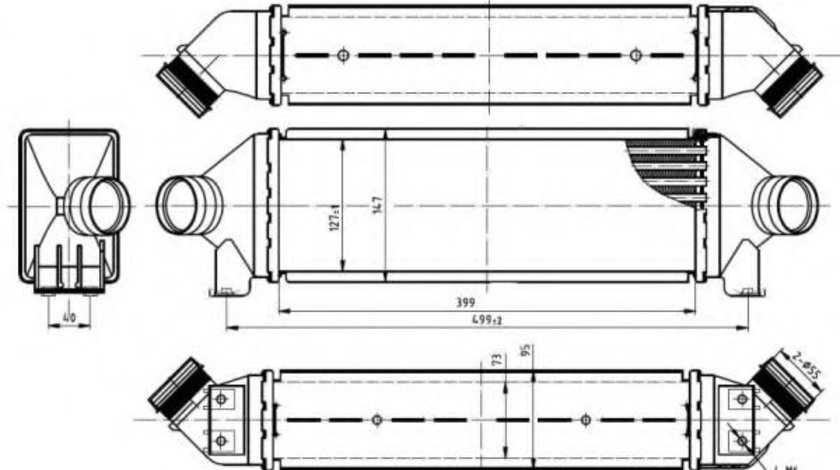 Intercooler, compresor FORD TRANSIT caroserie (FA) (2000 - 2006) NRF 30887 piesa NOUA