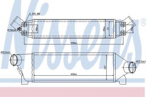 Intercooler, compresor FORD TRANSIT platou / sasiu (FM, FN) (2000 - 2006) NISSENS 96642 piesa NOUA