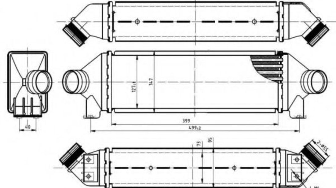 Intercooler, compresor FORD TRANSIT platou / sasiu (2006 - 2014) NRF 30887 piesa NOUA