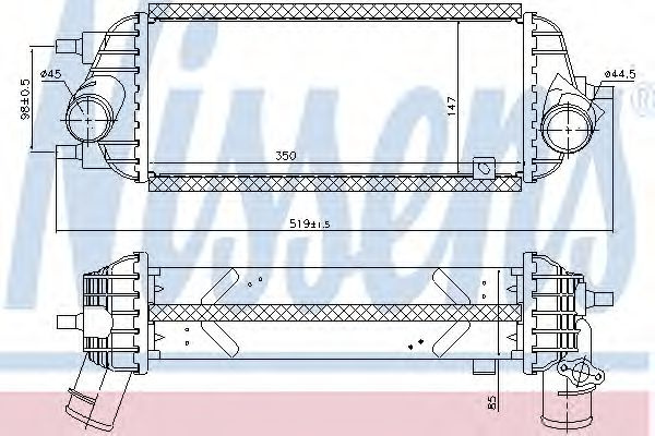 Intercooler, compresor KIA SPORTAGE (SL) (2009 - 2016) NISSENS 96309 piesa NOUA