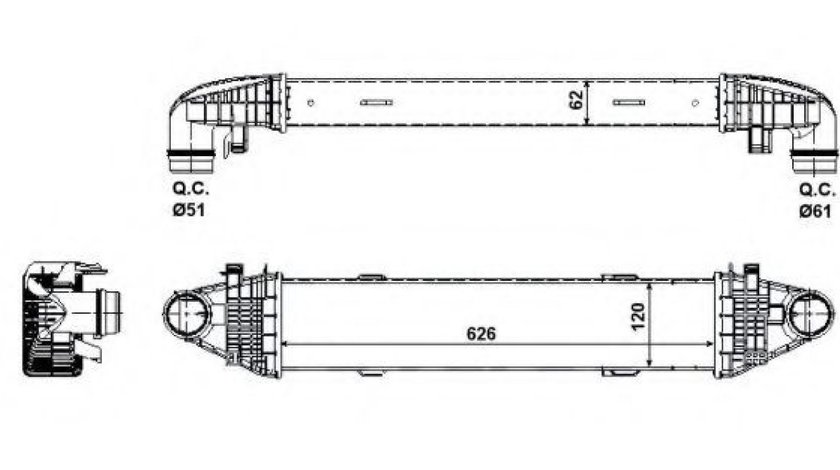 Intercooler, compresor MERCEDES C-CLASS T-Model (S204) (2007 - 2014) NRF 30506 piesa NOUA