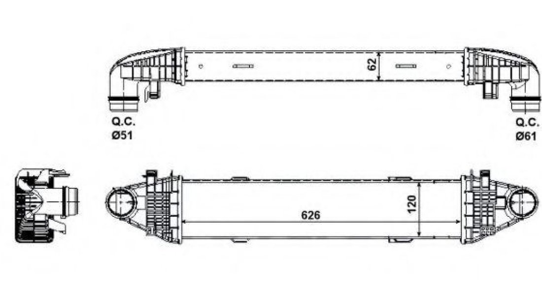 Intercooler, compresor MERCEDES C-CLASS (W204) (2007 - 2014) NRF 30506 piesa NOUA