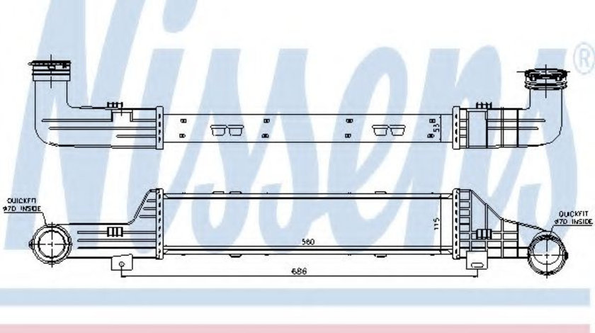 Intercooler, compresor MERCEDES E-CLASS Combi (S210) (1996 - 2003) NISSENS 96899 piesa NOUA