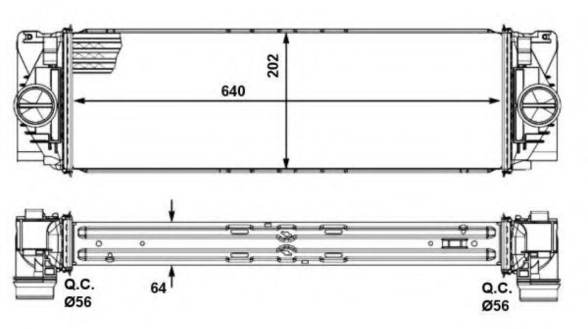 Intercooler, compresor MERCEDES SPRINTER 4,6-t platou / sasiu (906) (2006 - 2016) NRF 30505 piesa NOUA