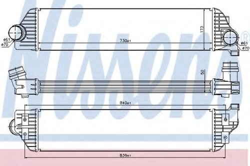 Intercooler, compresor OPEL MOVANO B bus (2010 - 2016) NISSENS 96501 piesa NOUA