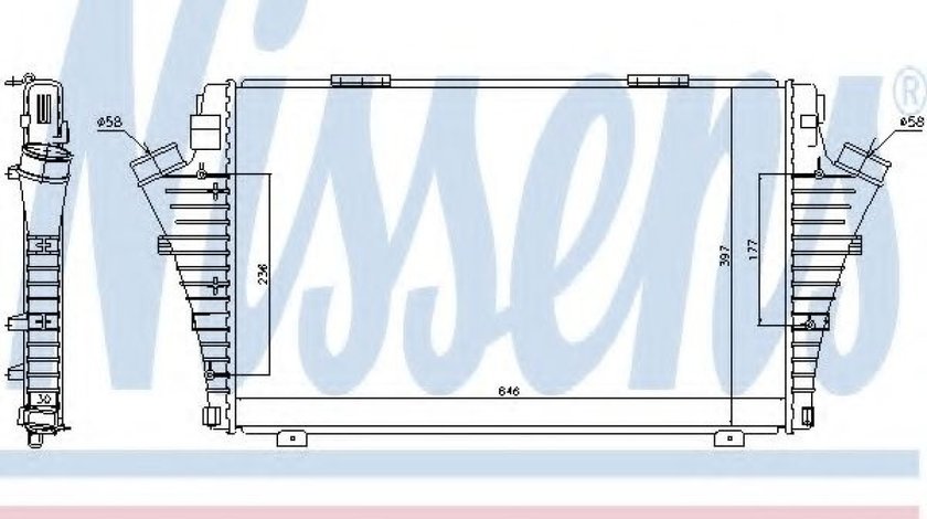 Intercooler, compresor OPEL VECTRA C (2002 - 2016) NISSENS 96646 piesa NOUA