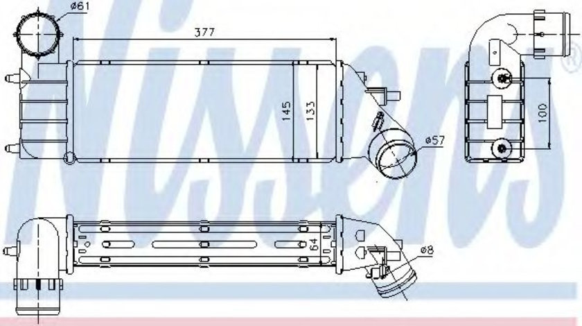 Intercooler, compresor PEUGEOT 807 (E) (2002 - 2016) NISSENS 96766 piesa NOUA