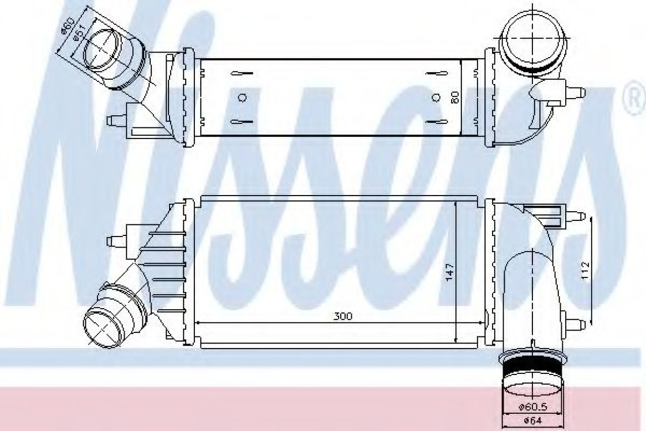 Intercooler, compresor PEUGEOT 807 (E) (2002 - 2016) NISSENS 96467 piesa NOUA