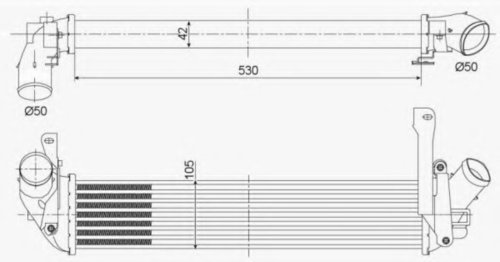 Intercooler, compresor RENAULT KANGOO Express (FC0/1) (1997 - 2007) NRF 30353 piesa NOUA