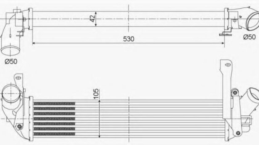 Intercooler, compresor RENAULT KANGOO Express (FC0/1) (1997 - 2007) NRF 30353 piesa NOUA