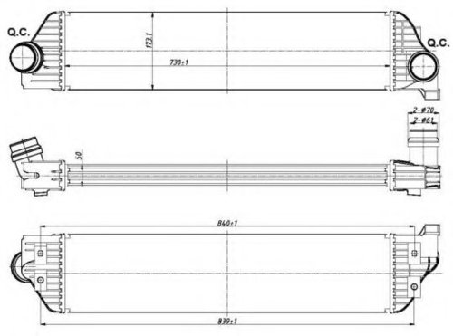 Intercooler, compresor RENAULT MASTER III platou / sasiu (EV, HV, UV) (2010 - 2016) NRF 30358 piesa ...
