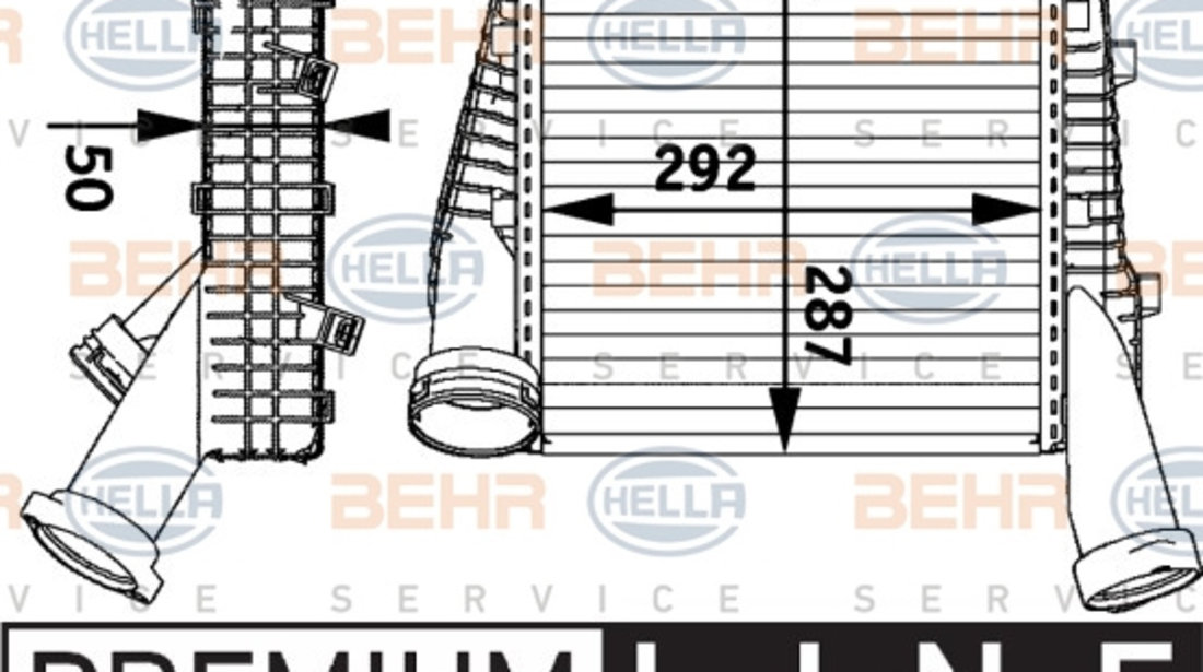 Intercooler, compresor stanga (8ML376729561 HELLA) AUDI,PORSCHE,VW