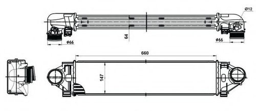 Intercooler, compresor VOLVO V60 (2010 - 2016) NRF 30394 piesa NOUA