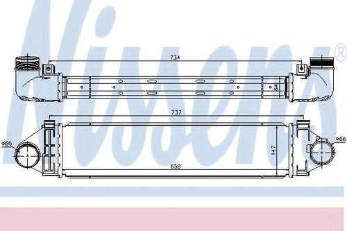 Intercooler, compresor VOLVO V70 III (BW) (2007 - 2016) NISSENS 96472 piesa NOUA