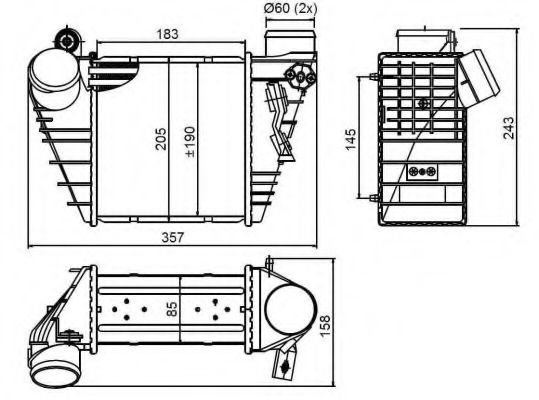 Intercooler, compresor VW BORA (1J2) (1998 - 2005) NRF 30847 piesa NOUA