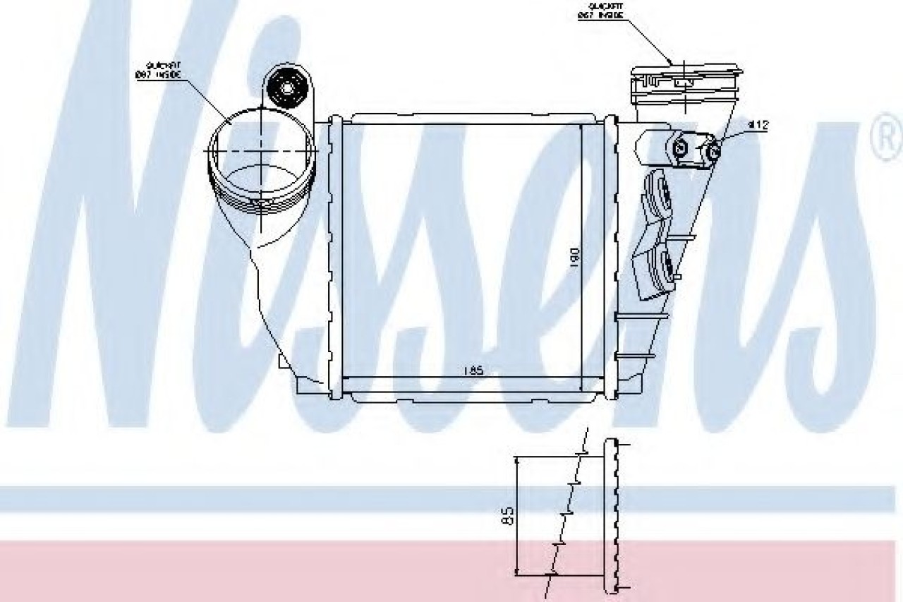 Intercooler, compresor VW BORA Combi (1J6) (1999 - 2005) NISSENS 96487 piesa NOUA