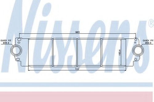 Intercooler, compresor VW MULTIVAN V (7HM, 7HN, 7HF, 7EF, 7EM, 7EN) (2003 - 2015) NISSENS 96683 pies...