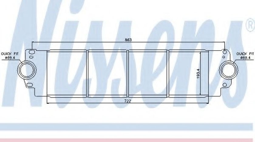 Intercooler, compresor VW MULTIVAN V (7HM, 7HN, 7HF, 7EF, 7EM, 7EN) (2003 - 2015) NISSENS 96683 piesa NOUA