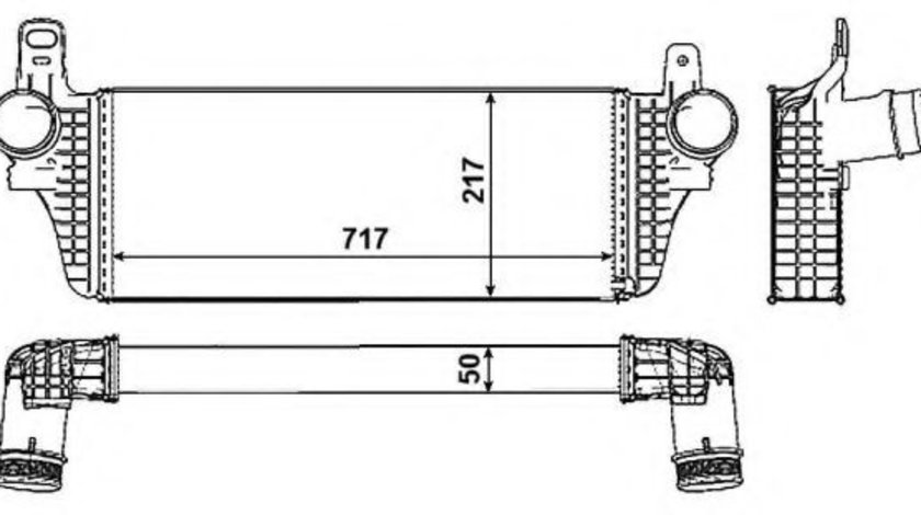 Intercooler, compresor VW MULTIVAN VI (SGF, SGM, SGN) (2015 - 2016) NRF 30466 piesa NOUA