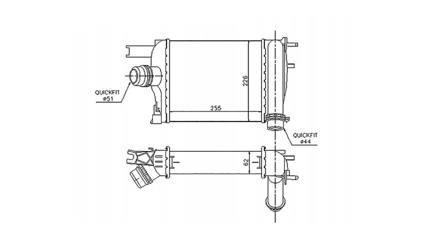 Intercooler Dacia Sandero 2 1.5 dCi 2013-2020 NOU (255x226x62) 144965154R 144967634R 144966051R 14461B680C